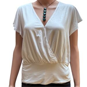 Express White Wrap Blouse with Dolman Sleeves NWT
